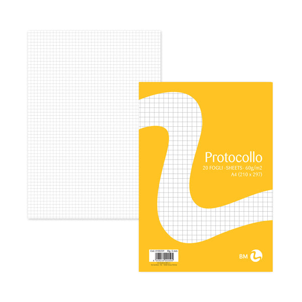 FOGLI BM PROTOCOLLO A4 80 GR CF 20 FOGLI