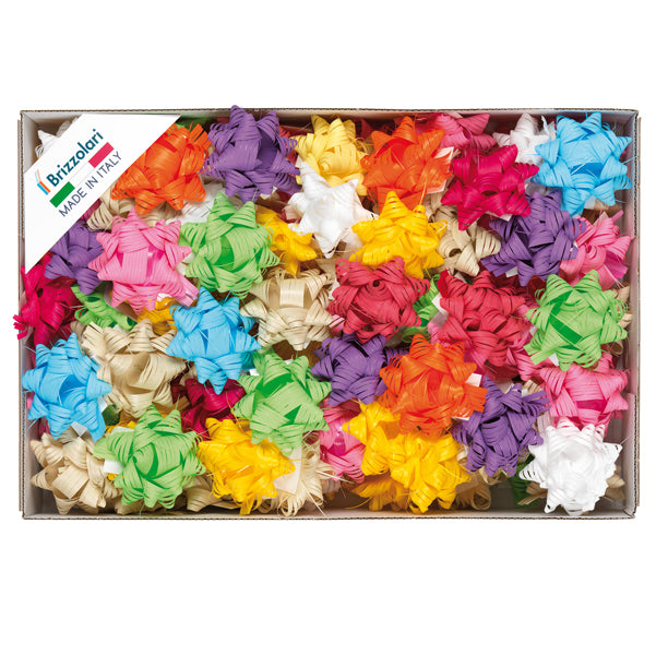 Coccarde – Rafia Sintetica, Diam. 14, Colori Assortiti, Cf. 100 Pz. | Brizzolari