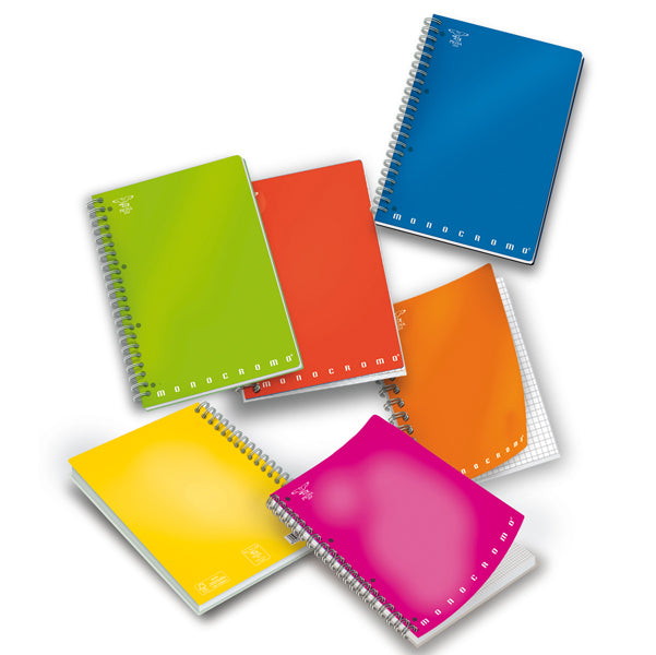 QUADERNO PIGNA A5 MONOCROMO SPIRALATO FORATO E MICROPERFORATO- CF. 5 PZ.