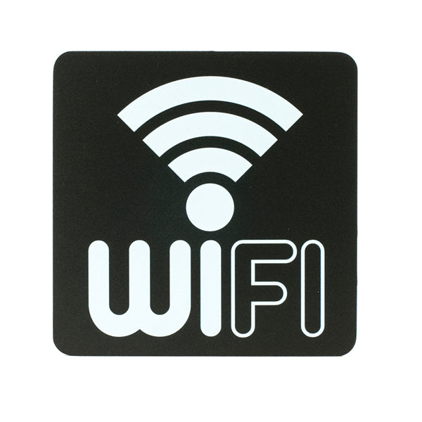 Pittogramma Adesivo WiFi 16x16 cm PVC Nero/Bianco | Stilcasa
