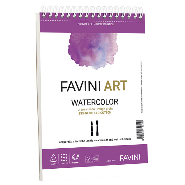 ALBUM FAVINI SPIRALATO WATERCOLOR FAVINI 300 GR. CF.20 FG