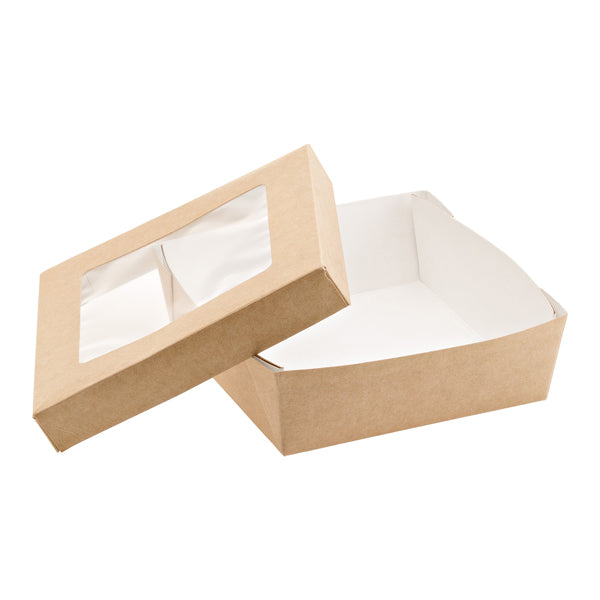 Scatole da Asporto con Finestra Trasparente Carta Kraft+PE 2 Formati - Leone