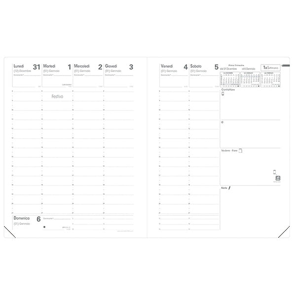 agenda settimanale presidente marlow 2027 - 21 x 27 cm - nero - Quo Vadis