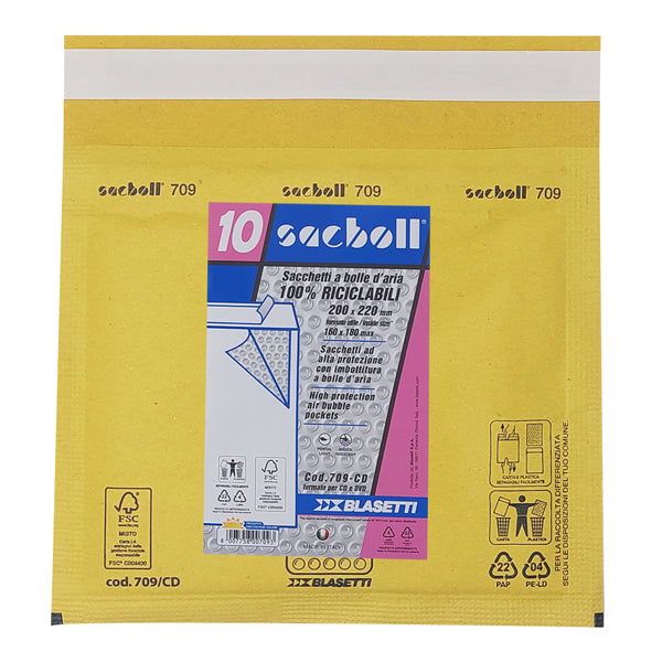 Busta imbottita Sacboll CD 20 × 22 cm avana – Blasetti – confezione 10 pezzi