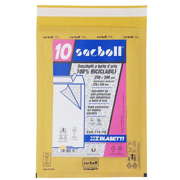 Busta imbottita Sacboll FG 25 x 39 cm avana Blasetti - confezione 10 pezzi