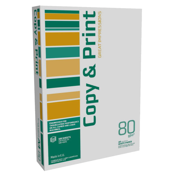CARTA BIANCA PER STAMPANTE A4 COPY & PRINT 80 GR. SCATOLA DA 5 RISME