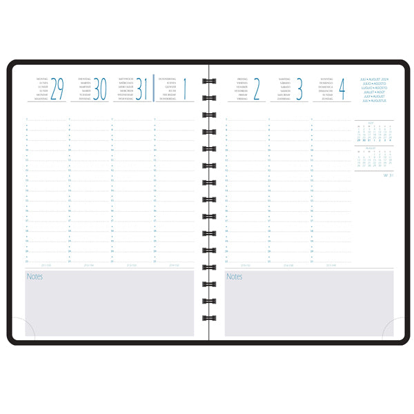 Agenda 16 mesi all-in-one 2027 - copertina Exaweek - 15 x 21 cm - blu navy - Quo Vadis