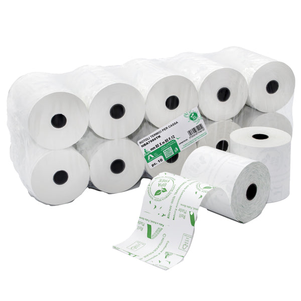Rotolo Cassa Carta Termica Omologata 80x80 mm 55 g Conf. 10 pz | Rotolificio Pugliese