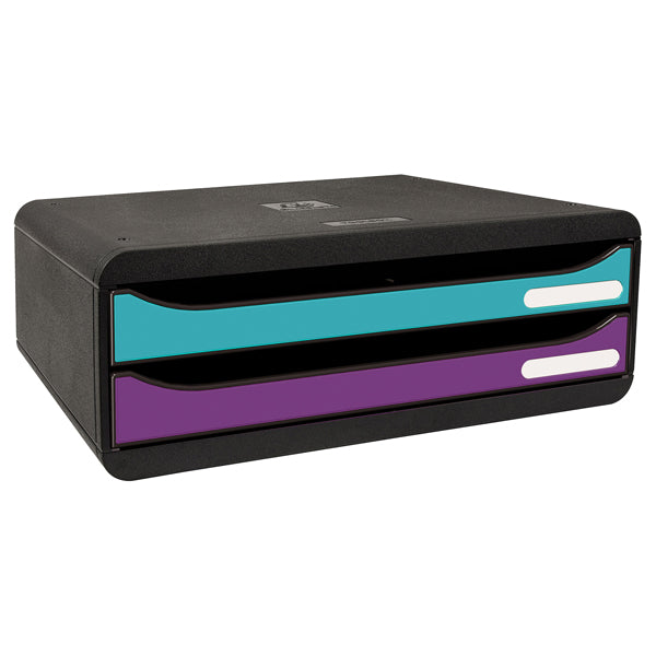 Cassettiera Toolbox Titane 2 cassetti, 27 x 35,5 x 13,5 cm – Exacompta
