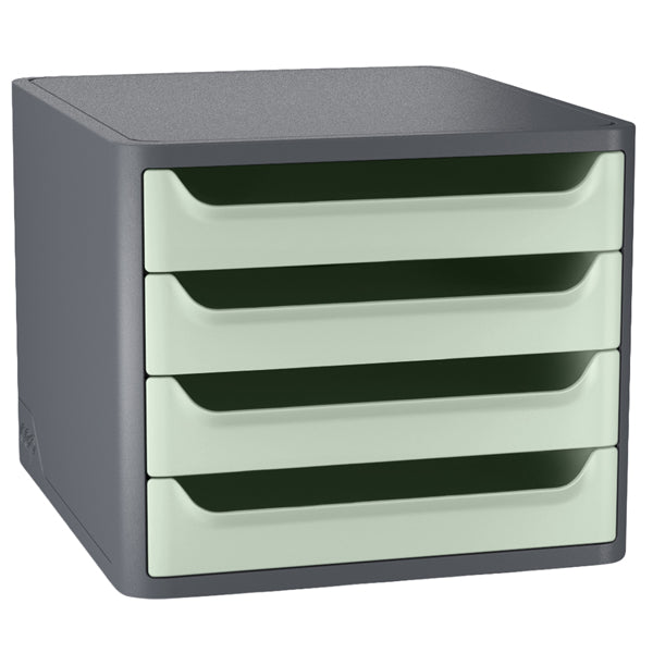 cassettiera pvc 4 cassetti colore verde pastello