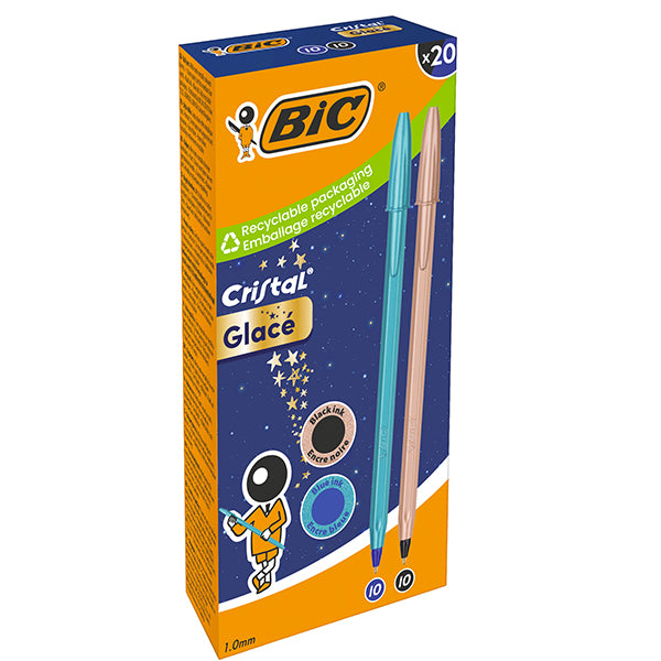 Penna sfera Cristal Glacè - 1.0 mm - BIC - confezione da 20 pezzi