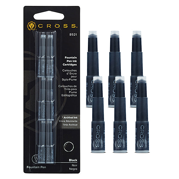Cartucce inchiostro nero per stilografiche Bailey Light – Cross – 6 pezzi