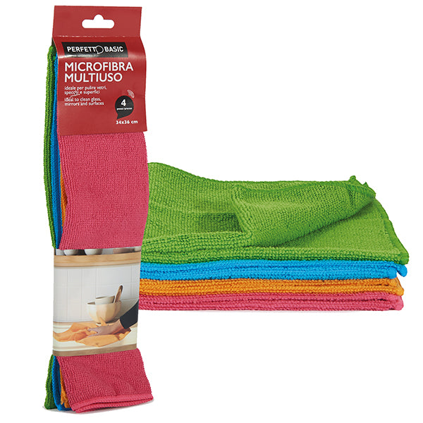 Panno Microfibra Multiuso 34x36 cm – Conf. 4 Pezzi - Perfetto