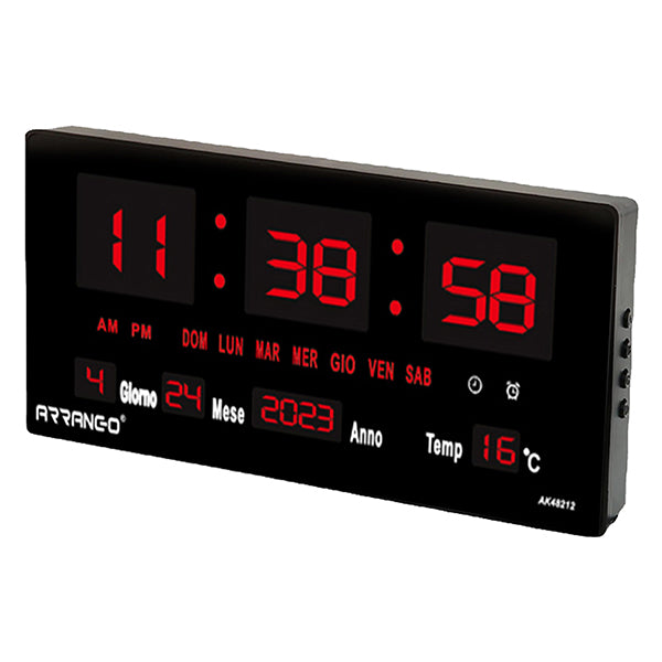 Orologio con calendario digitale a LED 50cm con misurazione temperatura