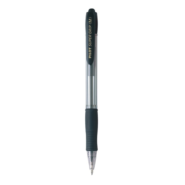 Penna a sfera a scatto supergrip punta media 1,0 mm pilot - confezione da 12 pezzi