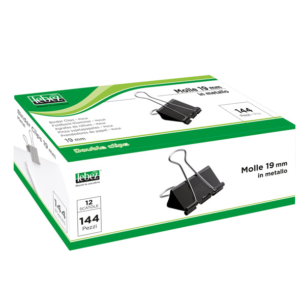 Molle a Pinza Double Clips Nere Acciaio Conf. 12 pz 5 Misure | Lebez