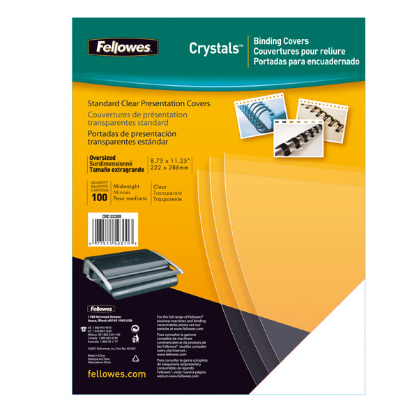 QUADRANTE FELLOWES PER RILEGATURA A4 PVC CF 100 FG