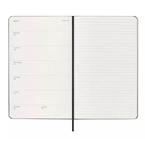Agenda settimanale Large 2027 - copertina rigida nero