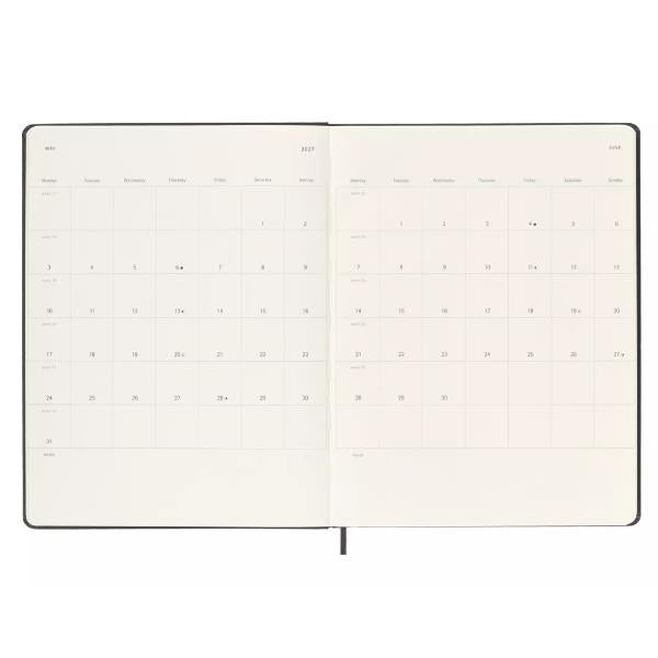 Agenda settimanale XL 2027 - copertina rigida nero