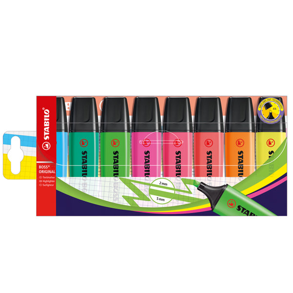 Evidenziatore Stabilo Boss Original – L’Iconico dal 1971 | Tratto 2-5 mm | Anti-Rotolamento