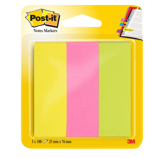 Segnapagina Carta 671-3 Neon – 300 Pezzi in 3 Colori - 3M