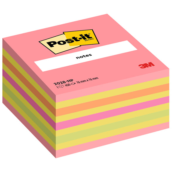 Cubo Post-it 76x76 – 450 Foglietti Adesivi Colori Assortiti - 3M