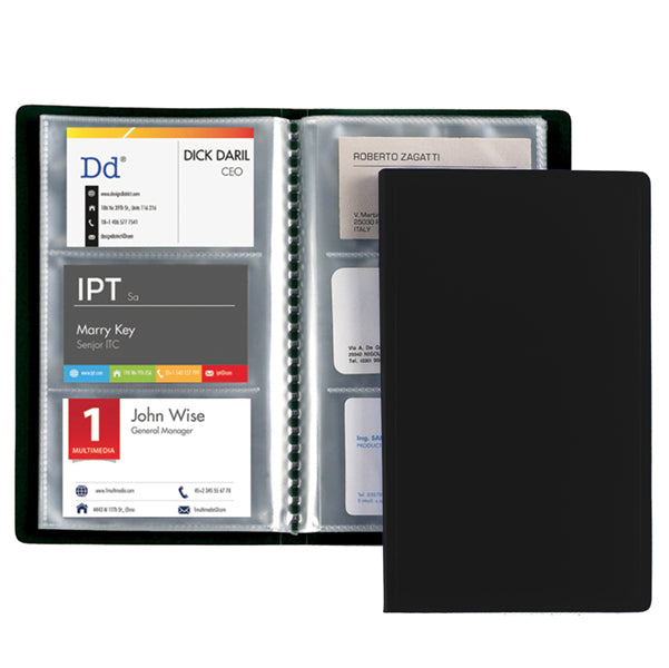 Porta Biglietti da Visita 20 Buste 12,5x20,5 cm Nero | Favorit
