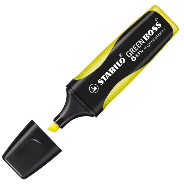 Evidenziatore Stabilo Boss Green – 83% Plastica Riciclata | Tratto 2-5 mm | Conf. 10 pz