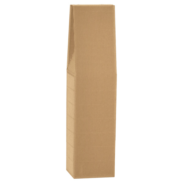 Scatola portabottiglia Onda in cartone avana 9 x 9 x 37 cm – conf. 10 pezzi