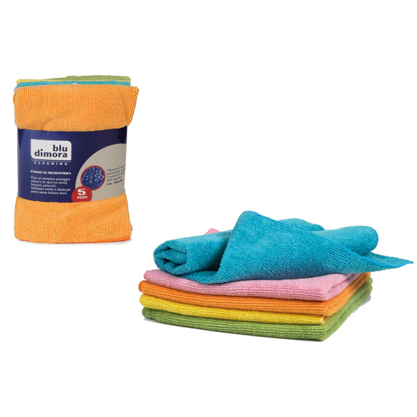 PANNO BLU DIMORA MICROFIBRA CONFEZIONE DA 5 PANNI