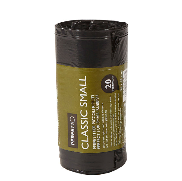 SACCHI RIFIUTI PERFETTO CLASSIC NERO 50X60 30 LI. 10 MICRON ROT.20 SACCHETTI