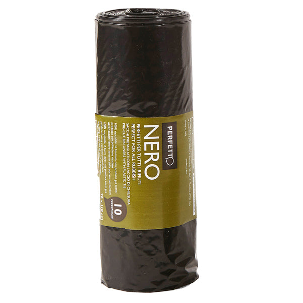 SACCHI RIFIUTI PERFETTO CLASSIC NERO 70X110 116 LT.20 MICRON ROT.10 SACCHETTI