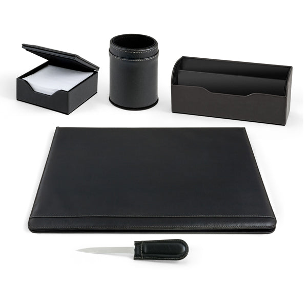 SERIVIZIO SCRITTOIO CITY TIME WILLIAM ECOPELLE 5 COMPONENTI NERO