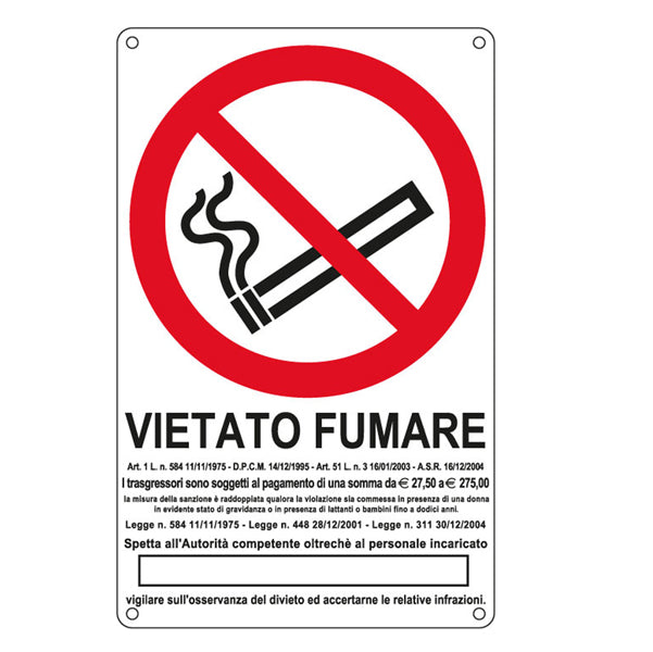 Cartello Segnalatore – Vietato Fumare – Alluminio
