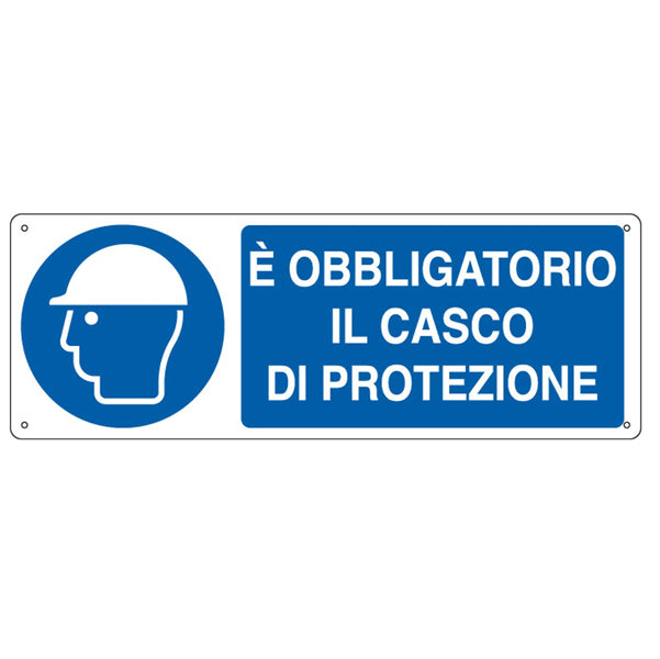 Cartello Segnalatore – È Obbligatorio il Casco di Protezione