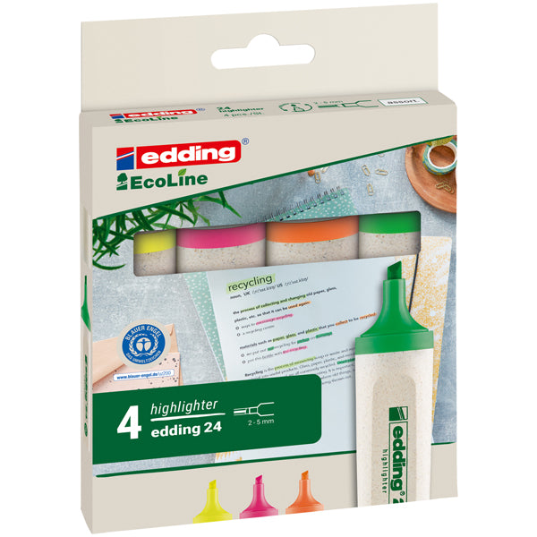 Evidenziatore 24 Ecoline Astuccio 4 Colori | Edding