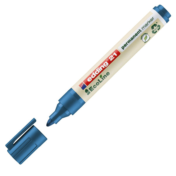 Marcatore 21 Indelebile Ecoline Punta Conica – Nero, Rosso o Blu, Conf. 10 Pz. | Edding