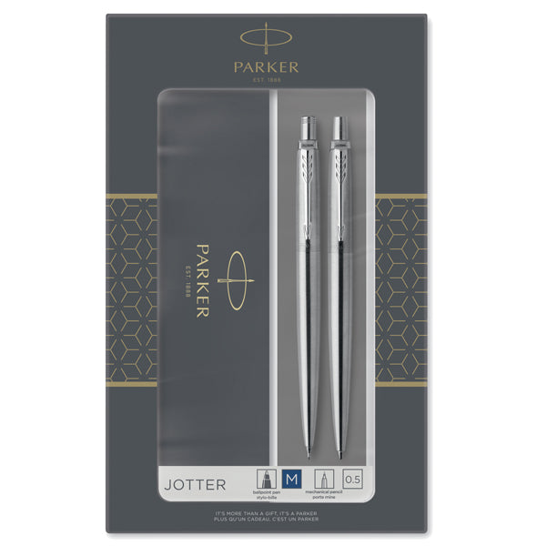 Gift Set Parker Jotter – Penna a Sfera + Portamine Stainless Steel CT