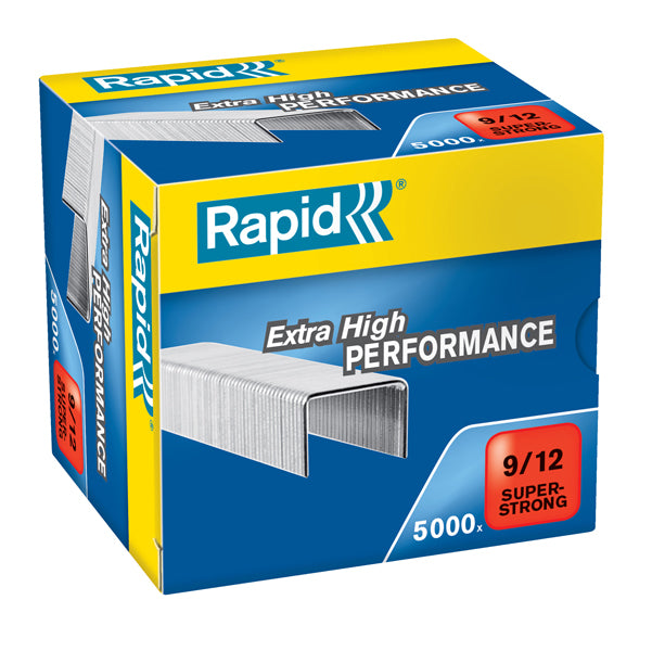 Punti Rapid Super Strong 9/12 alti spessori - acciaio zincato - conf. 5000 pezzi - Rapid