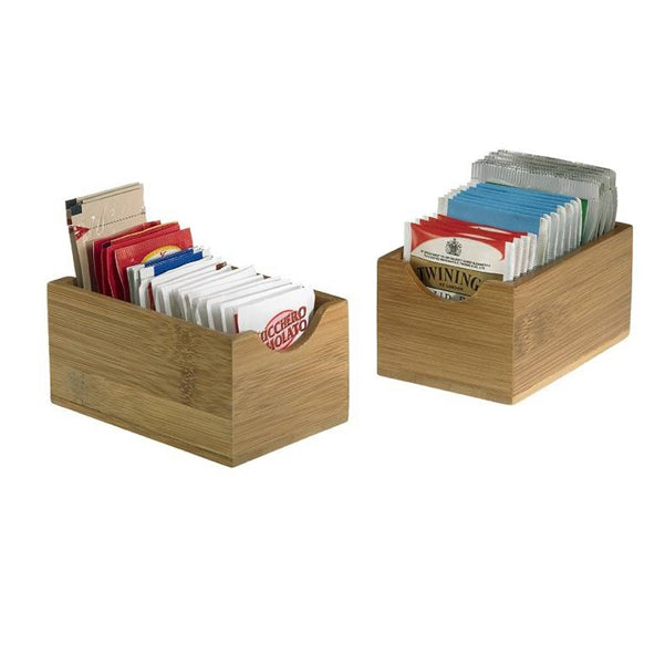 Vaschetta Porta Bustine Bamboo Naturale 7x11x5,5 cm Conf. 2 pz HoReCa Bar - Leone