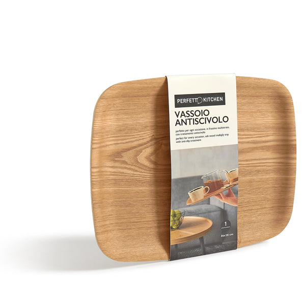Vassoio Antiscivolo Legno di Frassino – 2 Formati - Perfetto