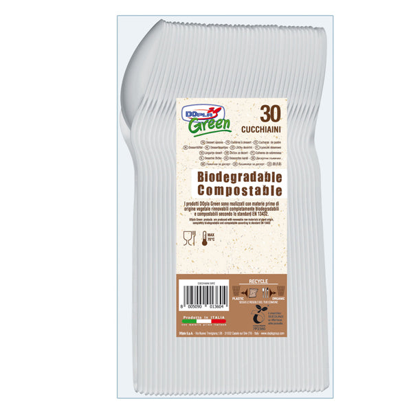 Posate Green Estabio Avorio Biodegradabili Compostabili 4 Tipi HoReCa Catering - Dopla