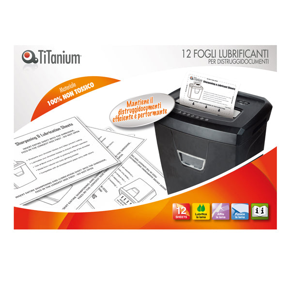 FOGLI LUBRIFICANTE PER DISTRUGGI DOCUMENTI TITANIUM CONF.12 PZ.
