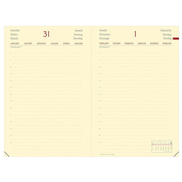 Agenda giornaliera Daily 21 Prestige 2027 - 13 x 21 cm - copertina Silk - nero - Quo Vadis