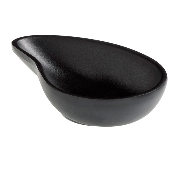 Ciotolina a goccia finger food - 10 x 6,5 x 2,4 cm - melamina - bianco e nero Leone