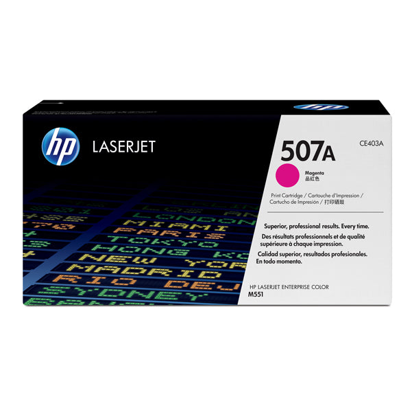 Toner Originale HP Serie 507A – Nero (CE400A), Ciano (CE401A), Giallo (CE402A), Magenta (CE403A)