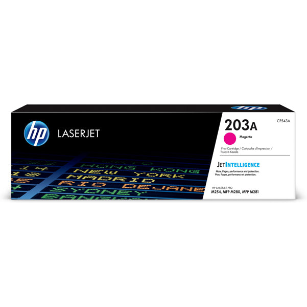 Toner Originale HP Serie 203A – Nero (CF540A), Ciano (CF541A), Giallo (CF542A), Magenta (CF543A)