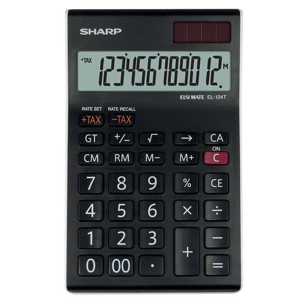 Calcolatrice da Tavolo EL-124T 12 Cifre TAX 4 Memorie Tasto Doppio Zero - Sharp