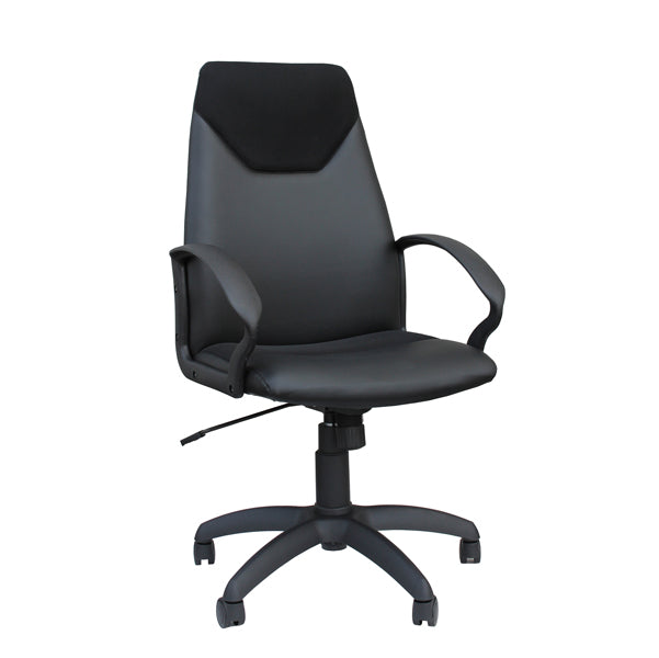 POLTRONA UNISIT DIREZIONALE GURU GRP CON RUOTE E BRACCIOLI NERO