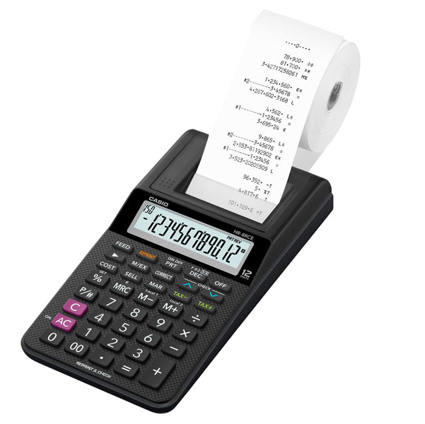 Calcolatrice Scrivente HR-8RCE Nera 12 Cifre - Casio